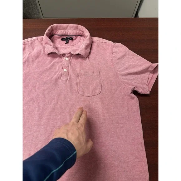 Banana Republic Polo Shirt Mens Size XL Solid Preppy Golf Cotton Casual FLAW - Picture 7 of 7